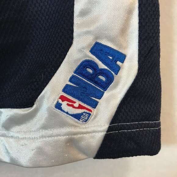 NBA Authentic Basketball Shorts Mens L 34 X 10 Navy Blue & Light Blue Polyester - Picture 8 of 9